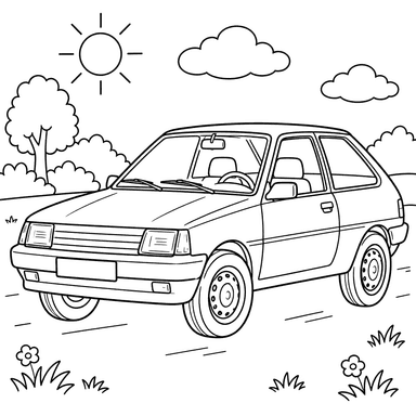 ZAZ-1102 Tavria 1987–2011 Coloring Page