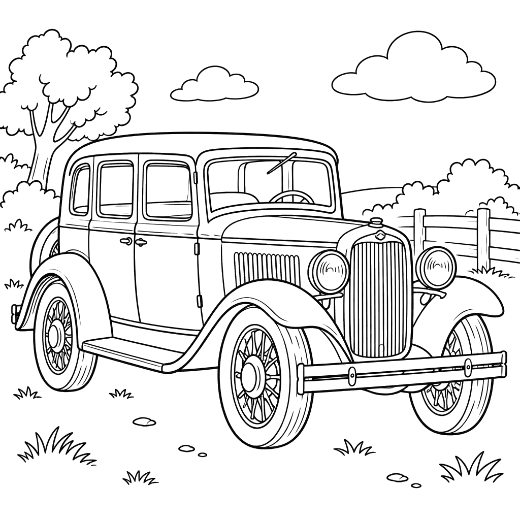 GAZ-A 1932–1936 Vintage Car Coloring Page