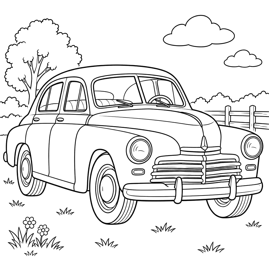 GAZ-M20 Pobeda 1946–1958 by a Country Fence