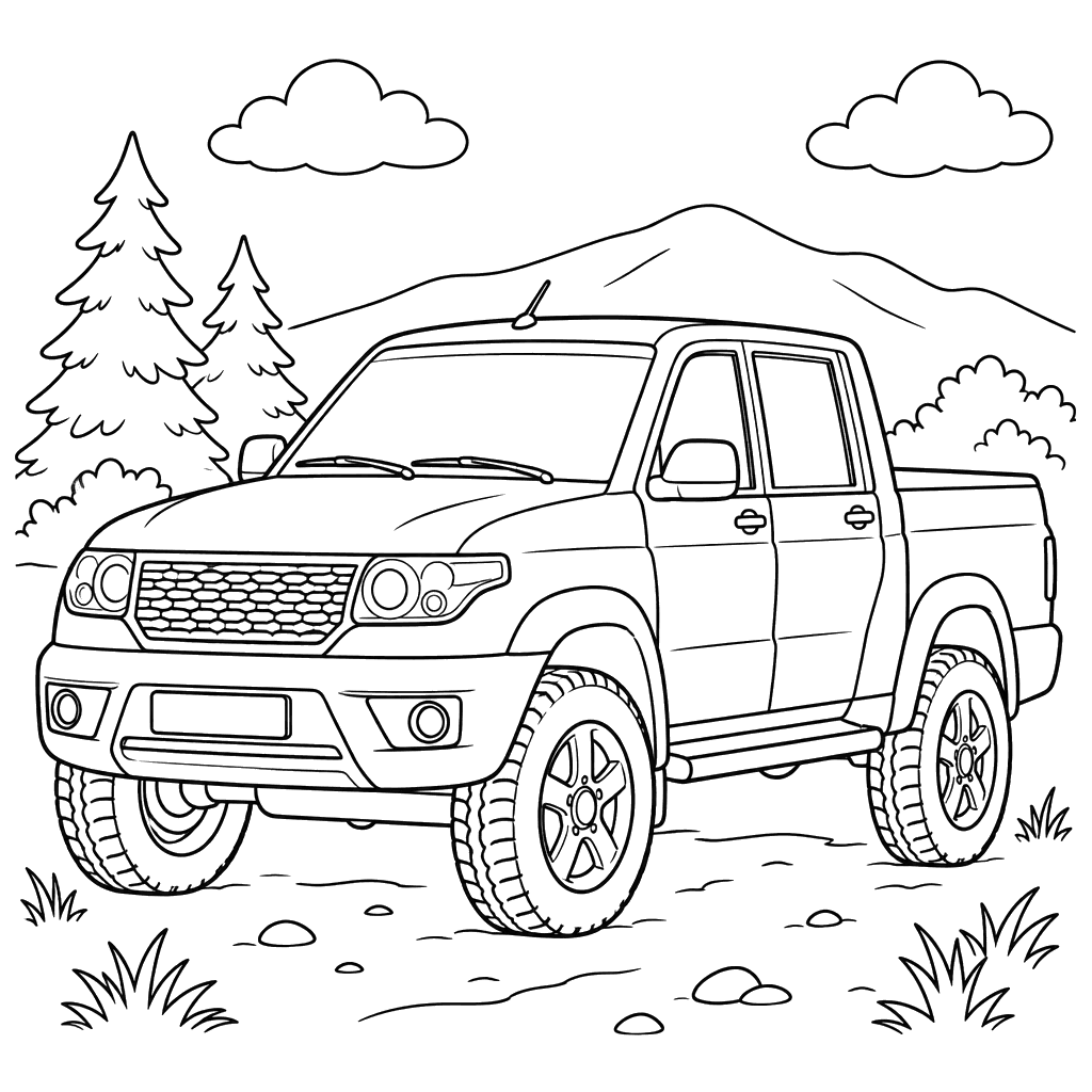 UAZ Pickup (2008–present) Coloring Page