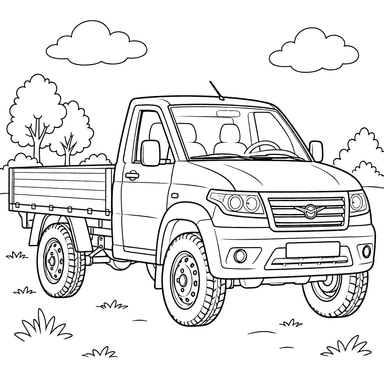 UAZ Profi 2017 Flatbed Truck Coloring Page