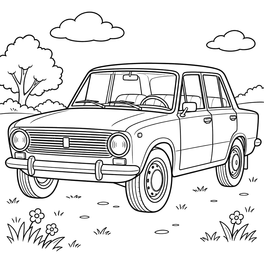 VAZ-2101 «Жигули» (1970–1988) Coloring Page