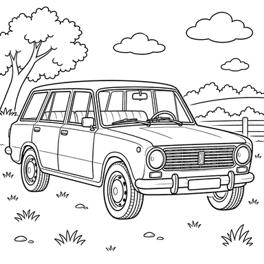 VAZ-2102 Zhiguli Station Wagon Coloring Page