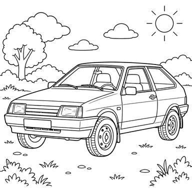 VAZ-2108 Sputnik (1984–2004) Coloring Page