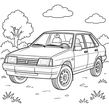VAZ-21099 Sputnik (1990–2004) Coloring Page