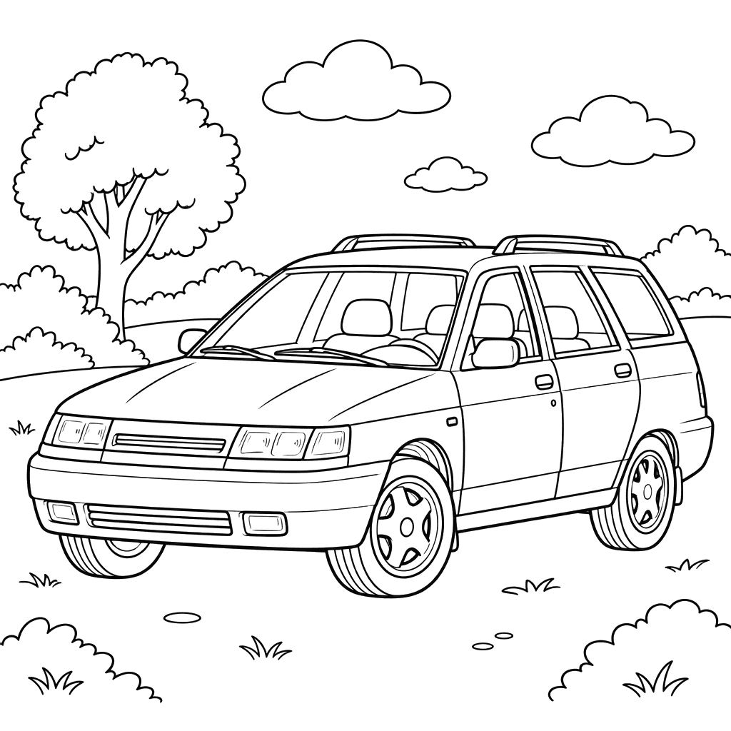 VAZ-2111 (1998–2009) Coloring Page