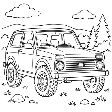 VAZ-2121 Niva Since 1977 Coloring Page