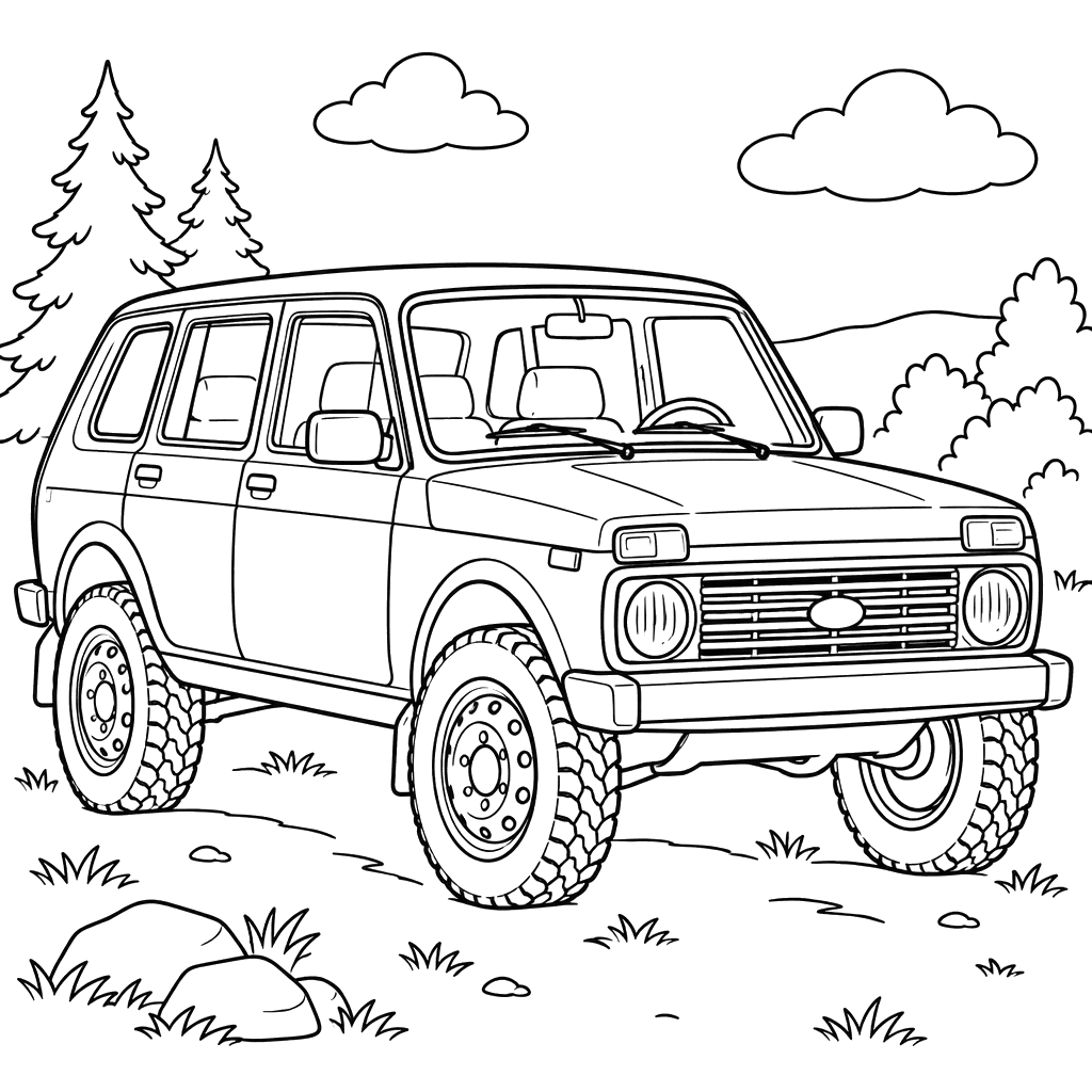 VAZ-2131 Niva 5-Door (Since 1993) Coloring Page