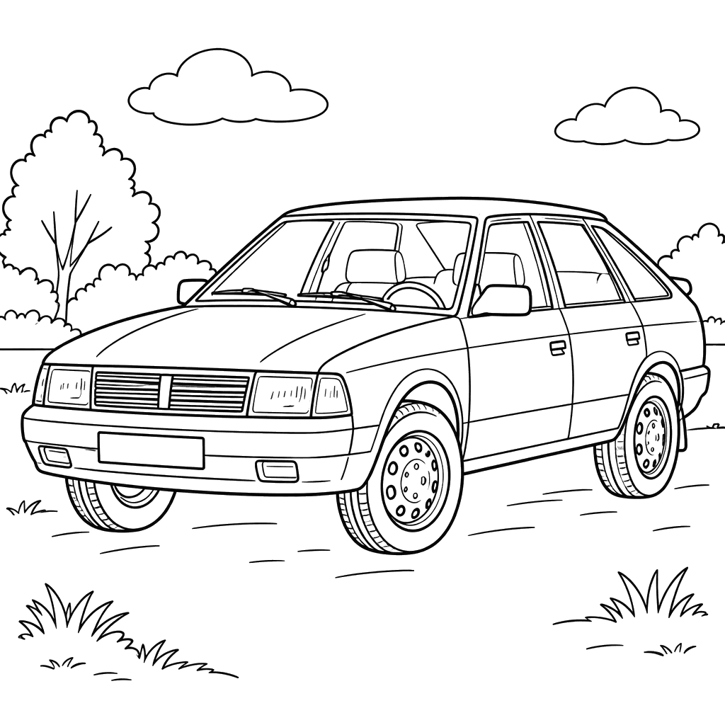 Moskvich-2141 Svyatogor Car Coloring Page