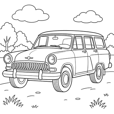GAZ-22 Volga 1962–1970 Coloring Page