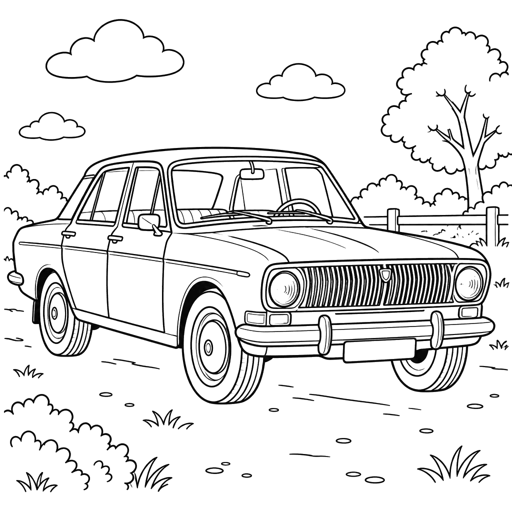 GAZ-24-10 Volga (1985–1992) Coloring Page