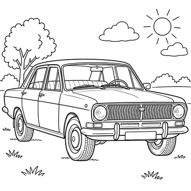 GAZ-24 Volga (1970–1992) Coloring Page