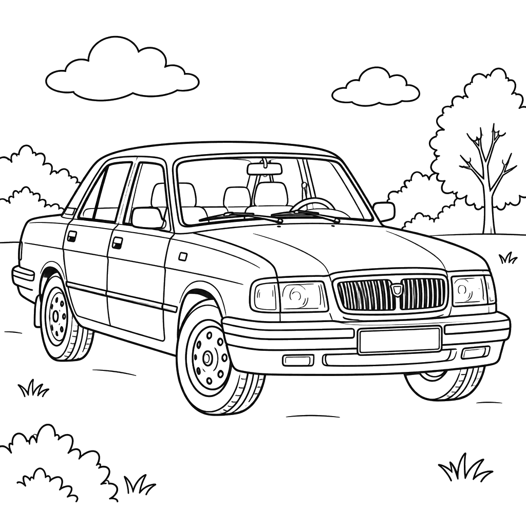 GAZ-3110 Volga 1996–2008 Coloring Page