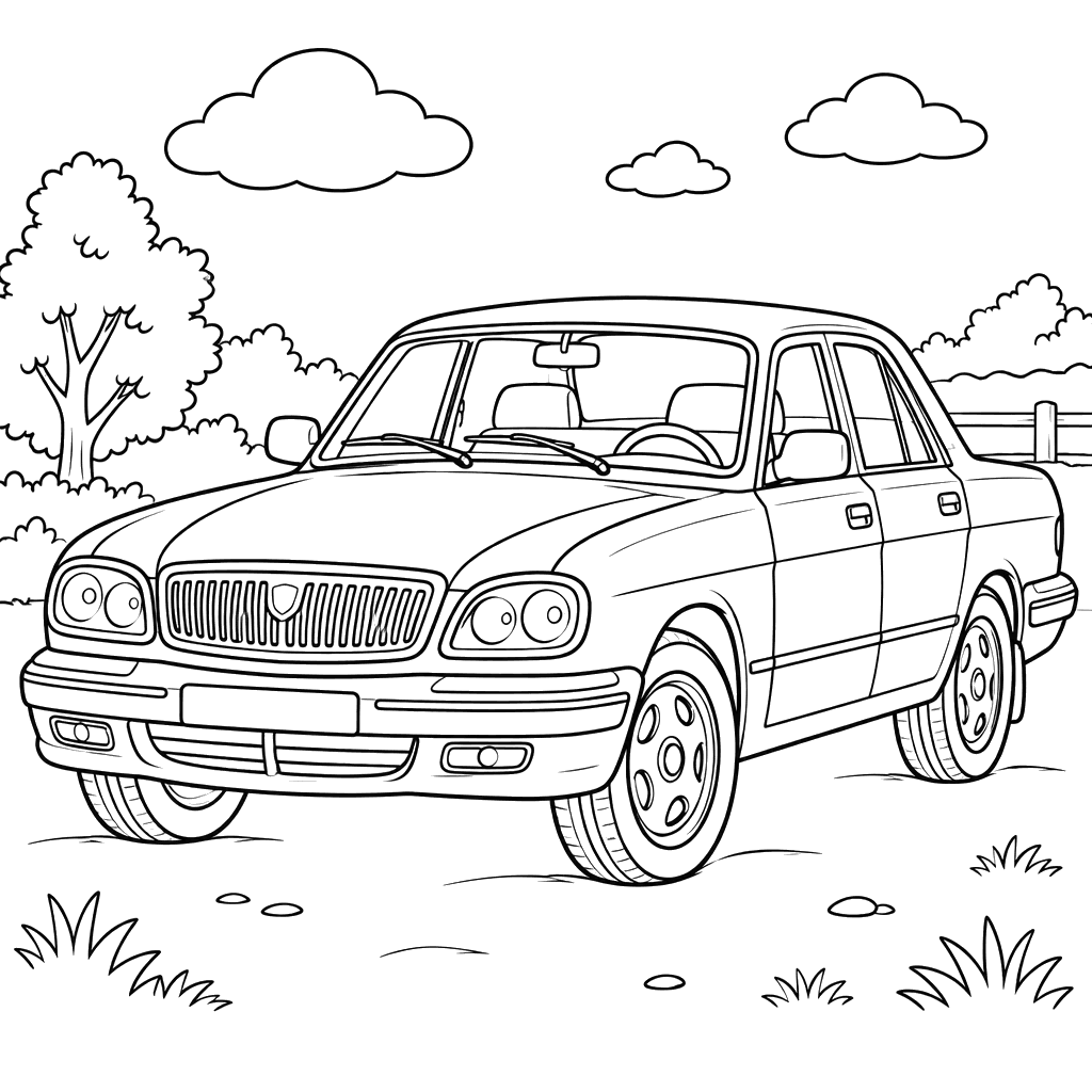 GAZ-31105 Volga (2003–2008) Coloring Page