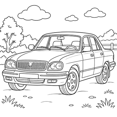 GAZ-31105 Volga (2003–2008) Coloring Page