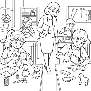 Craft Class: Children Making Toys