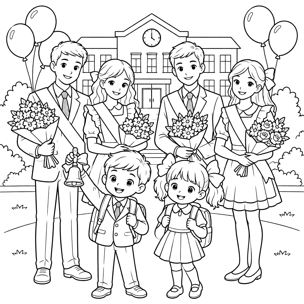School Graduation with Flowers