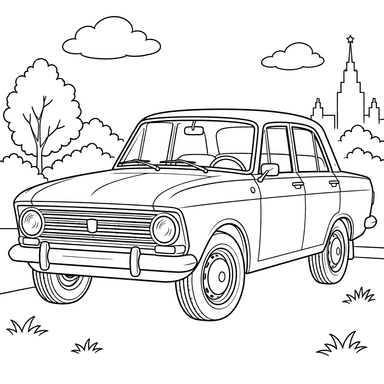 Moskvich-412 (1967–1976) Coloring Page
