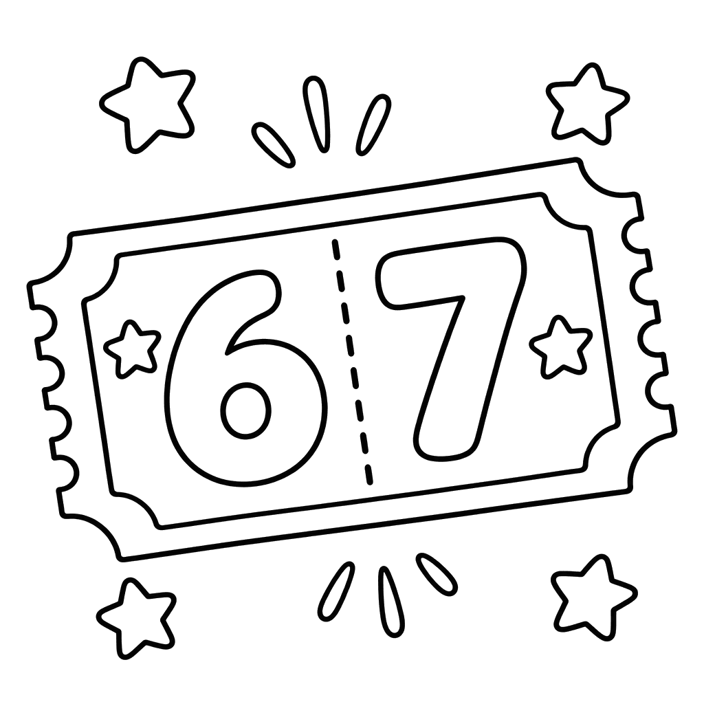 Numbers 6 and 7 on a Ticket