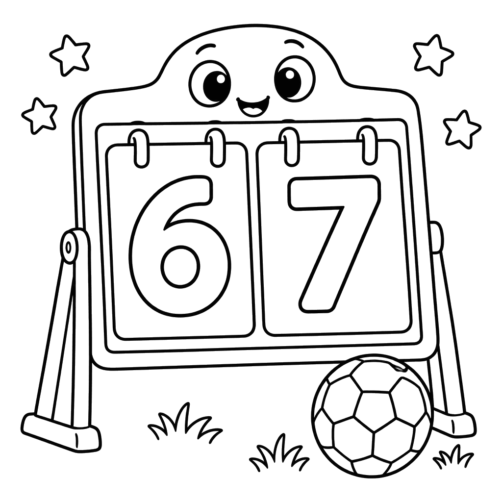Numbers 6 and 7 on a Scoreboard