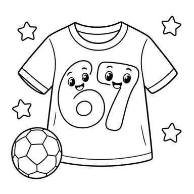 Numbers 6 and 7 on a T-Shirt