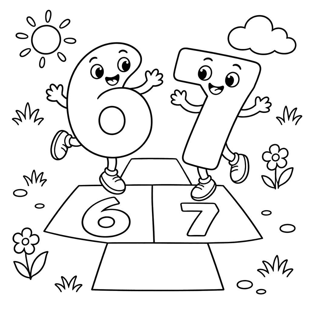 Numbers 6 and 7 on a Play Field