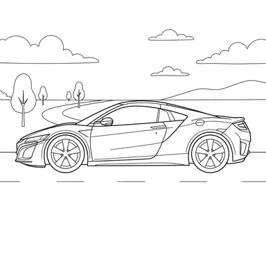 Acura NSX (2017) Sports Car Coloring Page