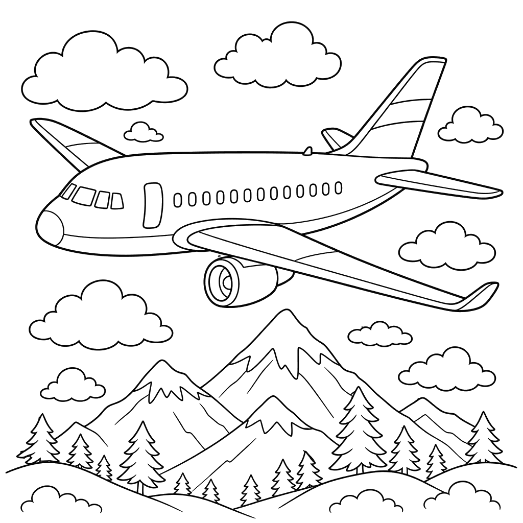 Airplane in a Cloudy Sky