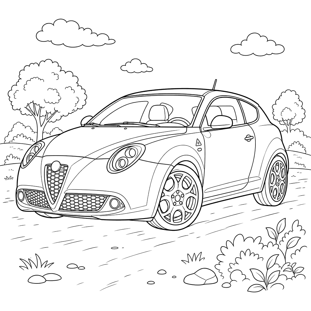 Alfa Romeo MiTo QV Coloring Page