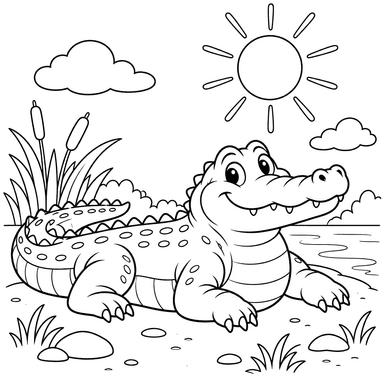 Alligator Basking in the Sun