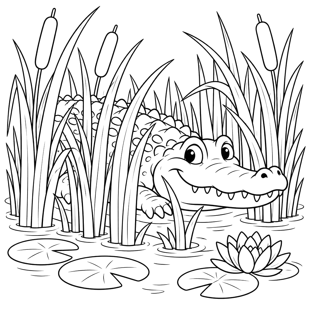 Alligator in the Reeds