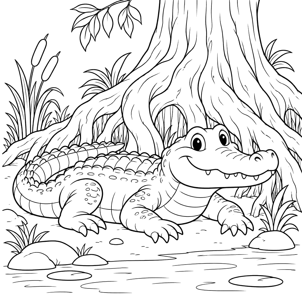 Alligator and Tree Roots