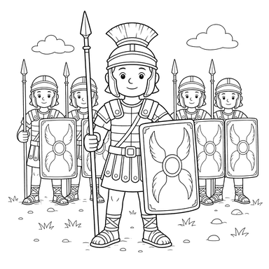 Ancient Roman Legionary Coloring Page