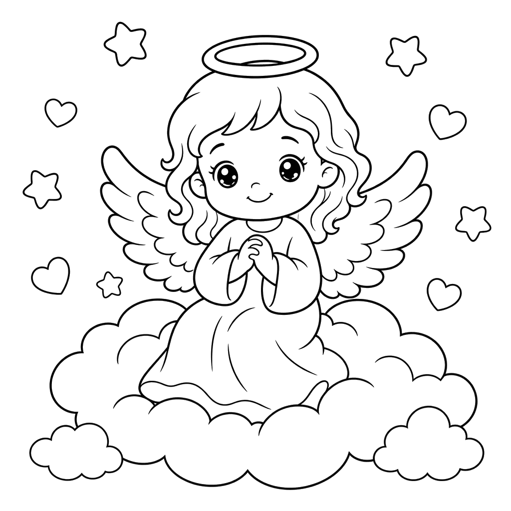 Angel on Fluffy Clouds