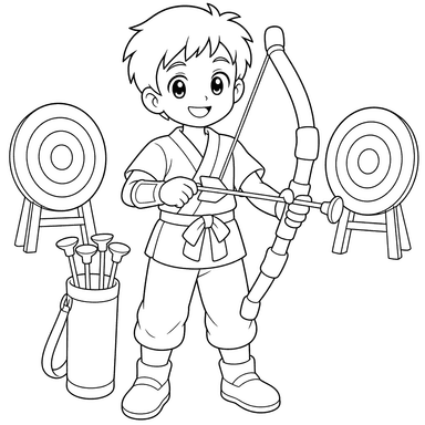 Anime Archer Coloring Page