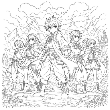 Anime Heroes in a Thunderstorm
