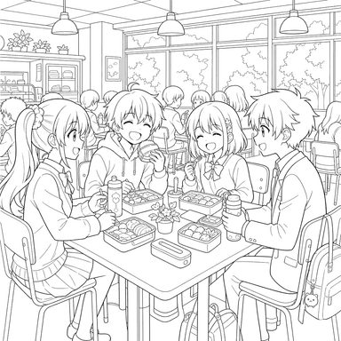 Anime School Cafeteria