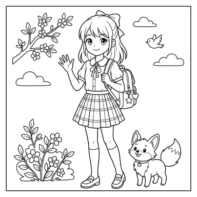 Anime Girl in School Uniform