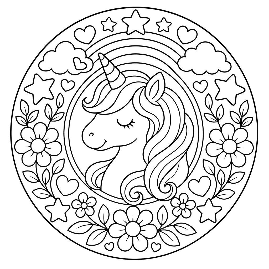 Anti-stress Mandala Patterns Coloring Page