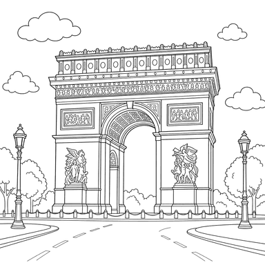 Arc de Triomphe Coloring Page