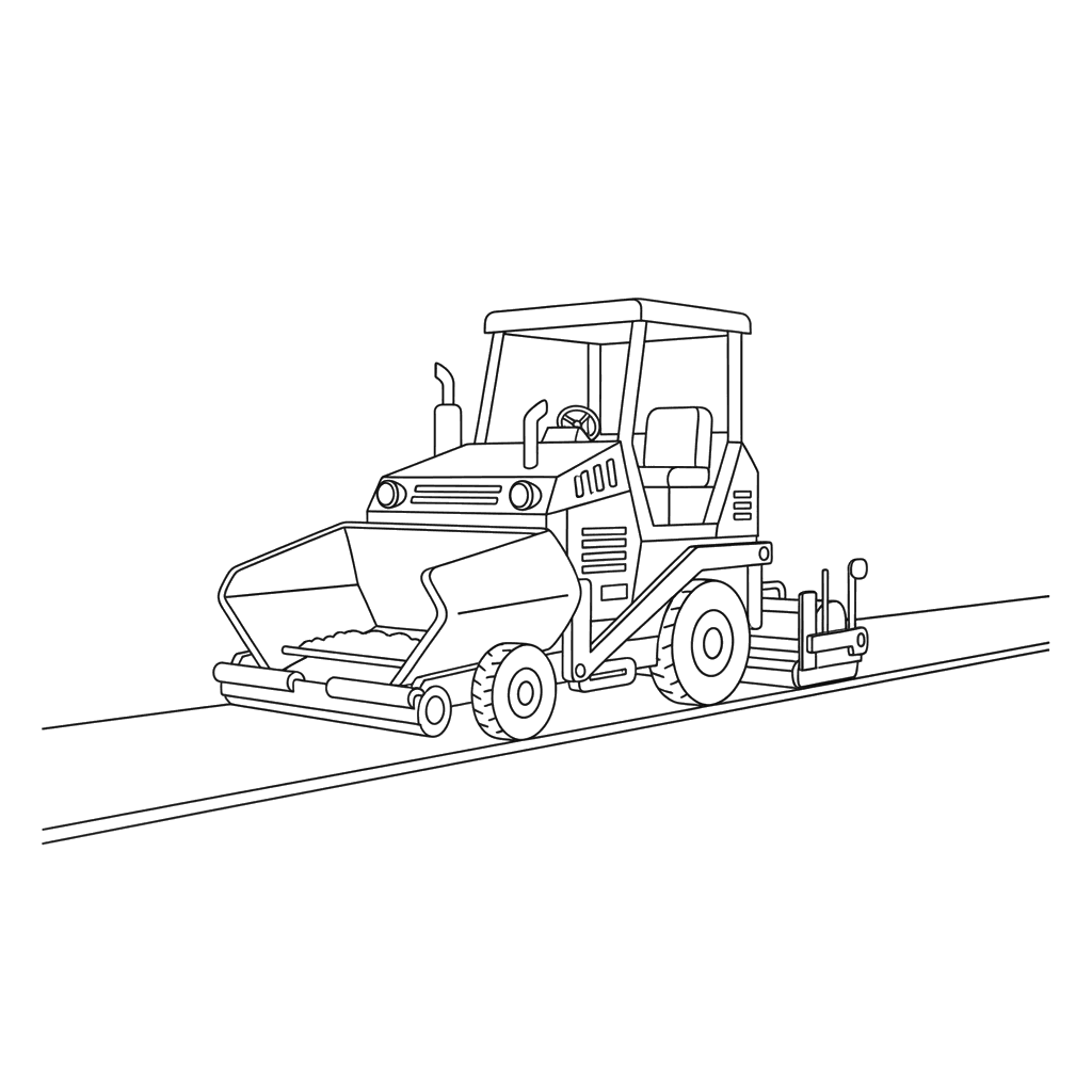 Asphalt Paver Coloring Page