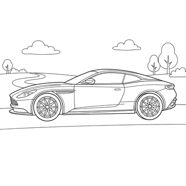 Aston Martin DB11 2017 Coloring Page
