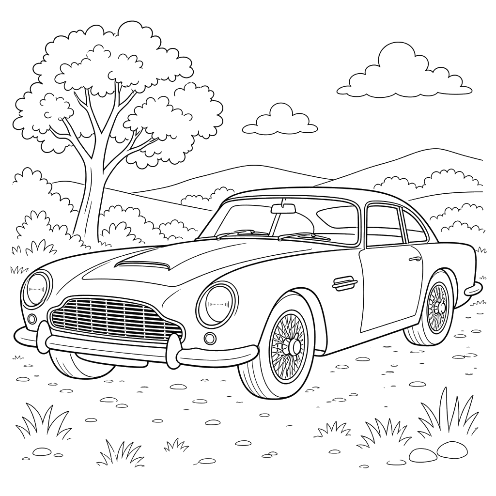 Aston Martin DB4 Coloring Page