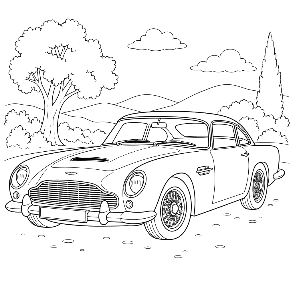 Aston Martin DB5 Coloring Page