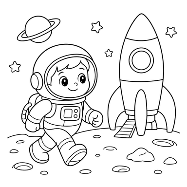 Astronaut Walking to Rocket