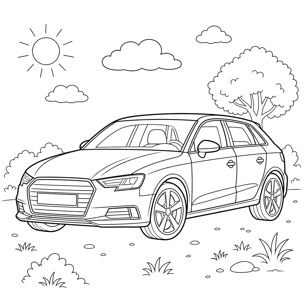 Audi A3 Coloring Page