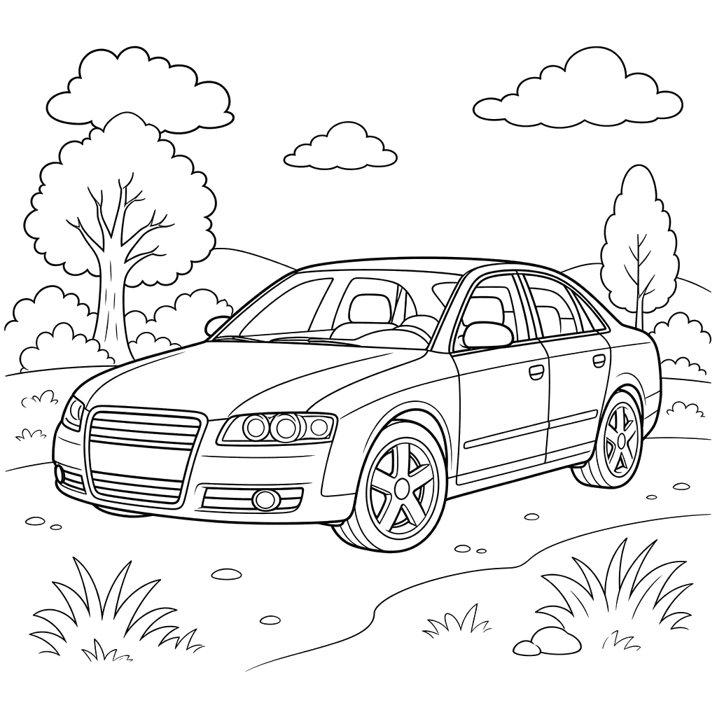 Audi A4 Coloring Page