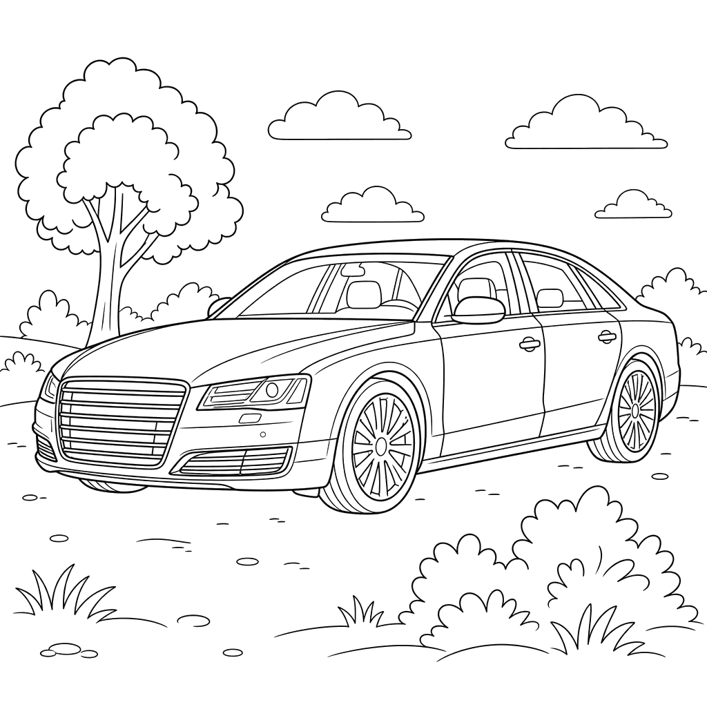 Audi A8 Coloring Page