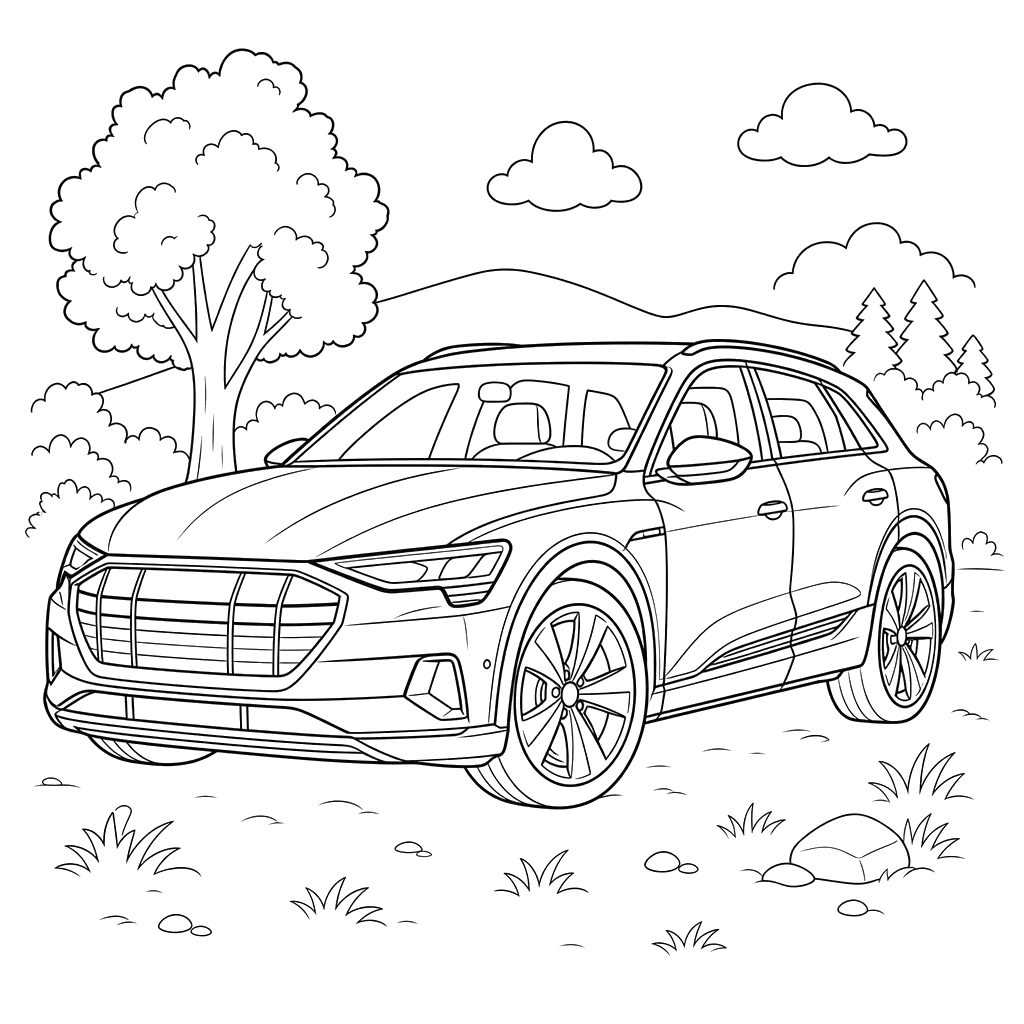 Audi e-tron Coloring Page