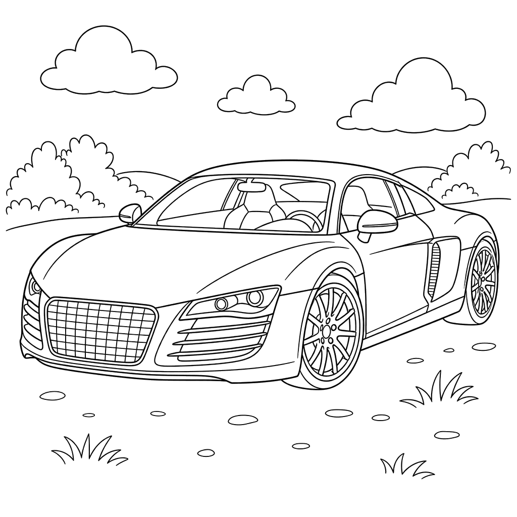 Audi R8 Coloring Page